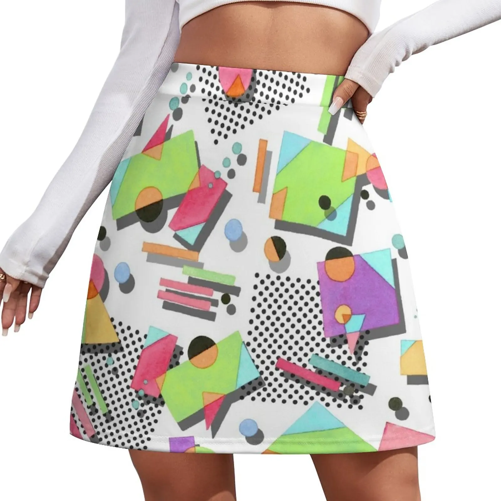 

Retro 80s Geometric Mini Skirt sexy skirt womens skirts Women's skirts japanese kawaii clothes