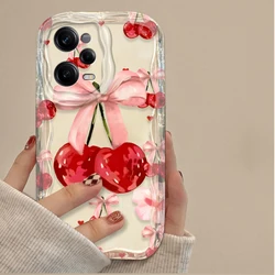 Cute Red Cherry Butterfly Pattern Clear Phone Case Cover - Redmi Note 14S (Clear)