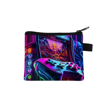 Portamonete a Forma di Console di Gioco, Borsellino Carino per Bambini/e, Miglior Regalo, Borsa Portaoggetti Piatta 2D a Cartone Animato, Portamonete