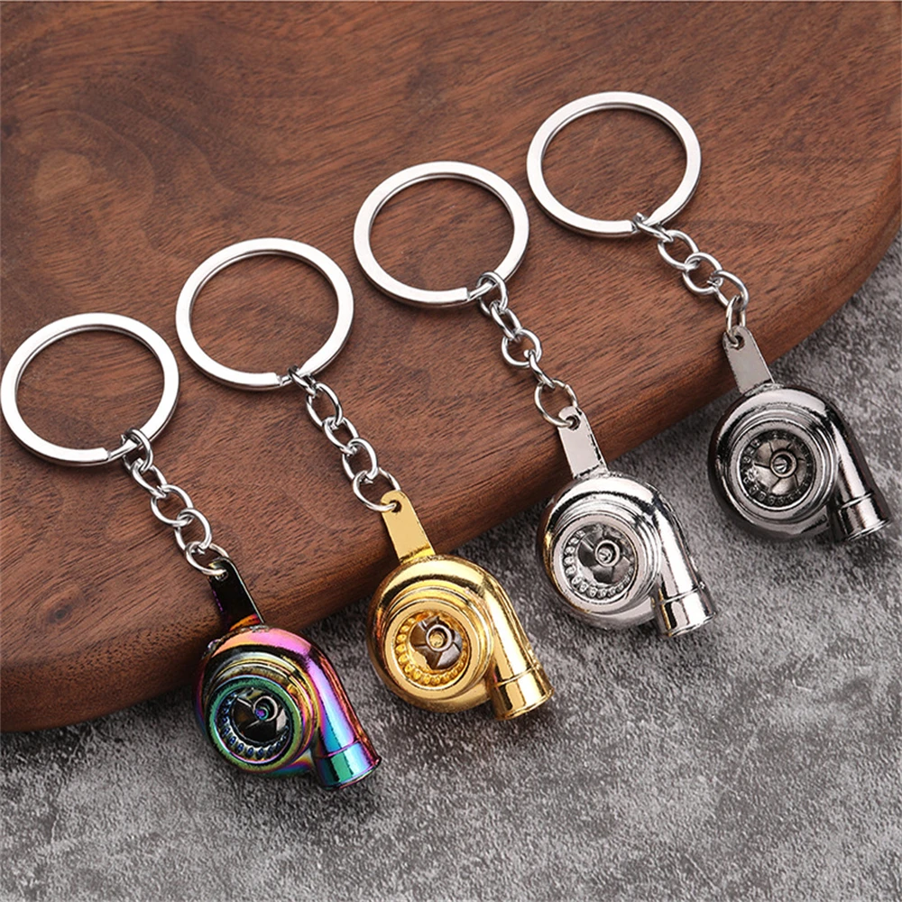 Rare Auto Partsstainless Steel Car Keychain - Turbo & Gearbox