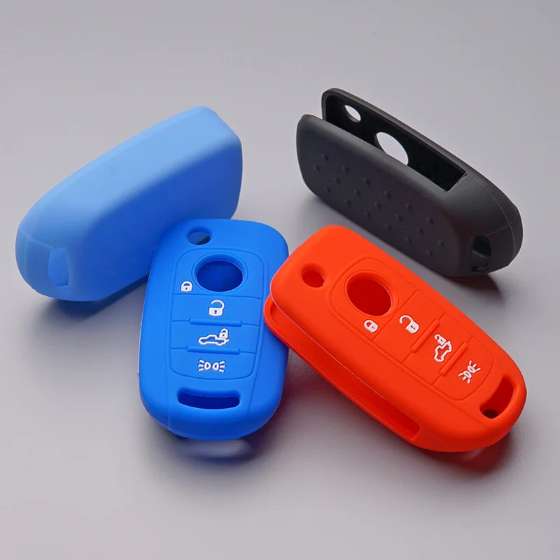 Silicone key FOB Shell Cover Case Protect skin holder For FIAT TIPO Toro 500X nuovo grazie Remote keyless 3 4 button accessories key case cover car key shell