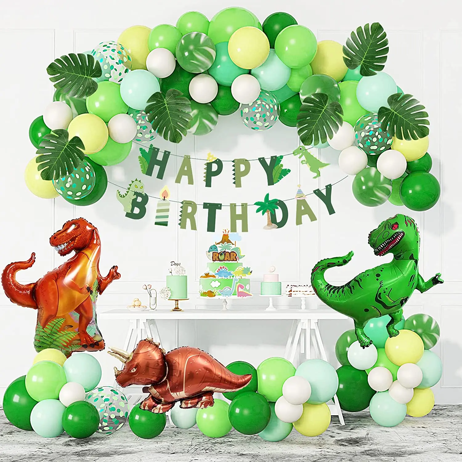 Dinosaur Balloon Garland Arch Kit Birthday Party Supplies Roar Foil For  Boys Girls Decoration Green Kids Foil Jungle Party Decor - AliExpress