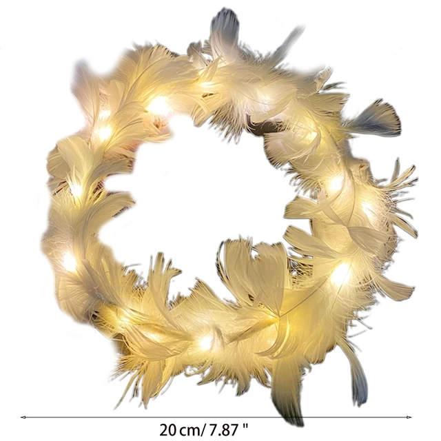 Light Up Feather Headband LED Hair Band Luminous Christmas Headbands Glowing Headpiece Party Decoration Supplies 5