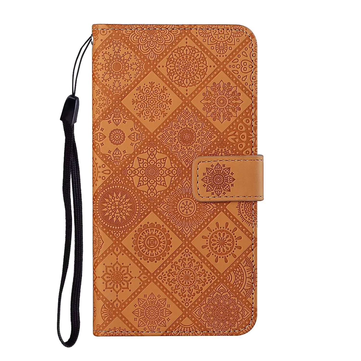 Ethnic Style Leather Flip Stand Wallet Case Cover