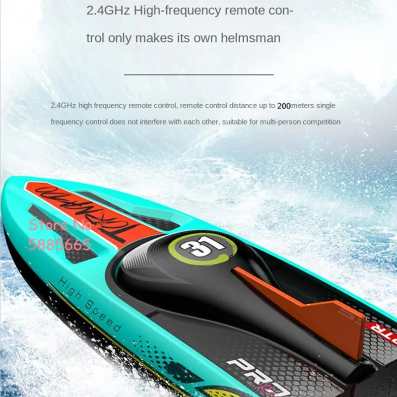 Bateau RC rapide 2.4GHz avec 2 batteries - Jouet télécommandé étanche