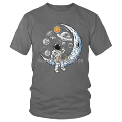 Crypto Astronaut Graphic Tee - Men's Cotton Streetwear Short Sleeve T - Shirt - XXL (Dark Grey)