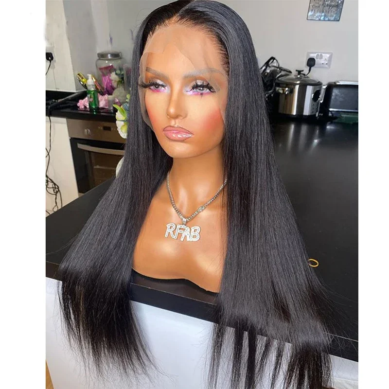 Full Lace Front Human Hair Transparent Bon Straight Lace Front Wig