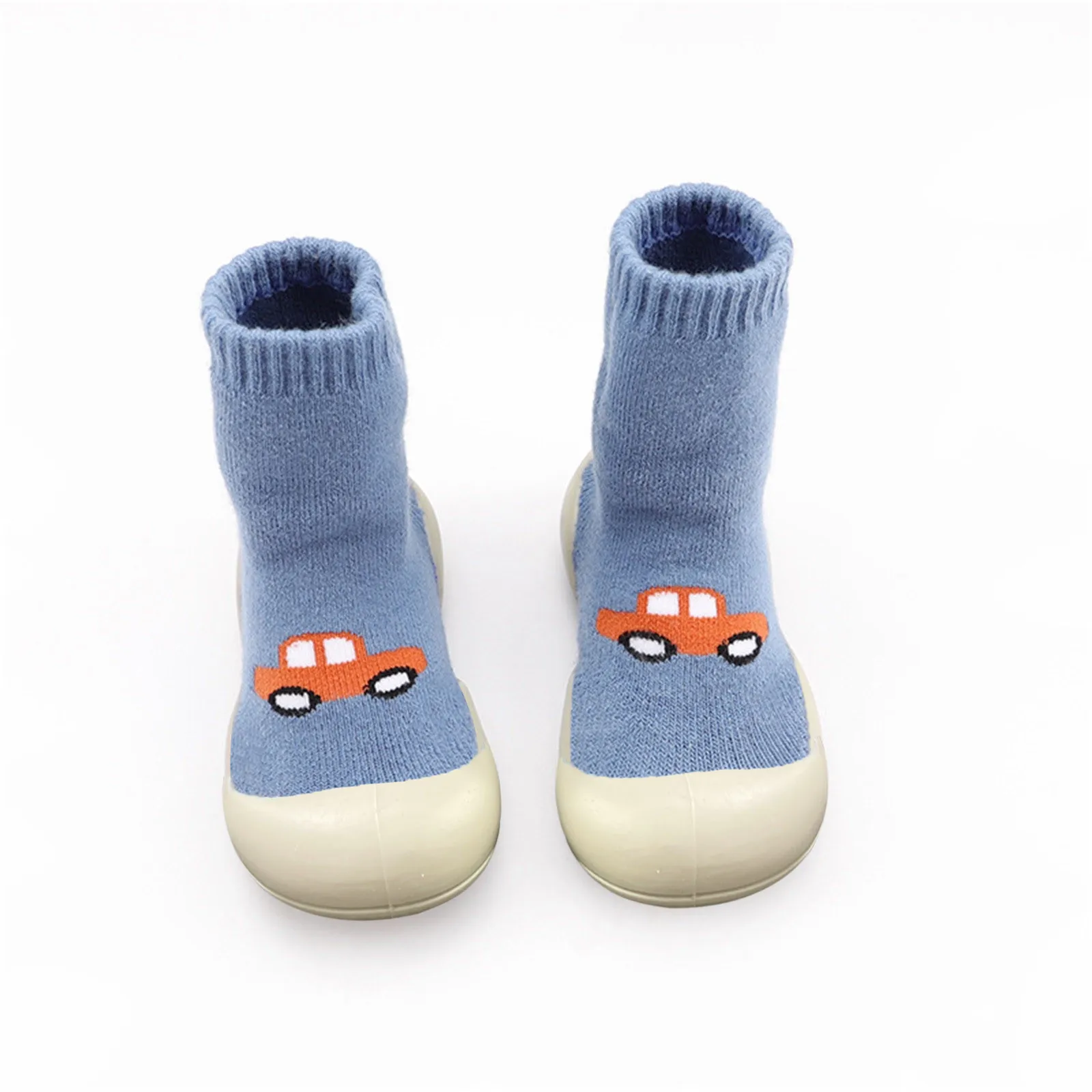 Children's Terry Socks Shoes Thickened Cartoon Printed Middle Shoes Socks Baby Toddler Warm Indoor Floor