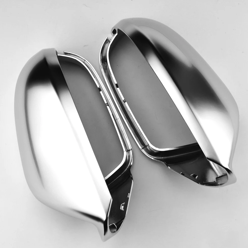 1 Pair Car Rearview Mirror Shell Cover Protection Cap Matte Chrome for Audi A6 C7 S6 20122018