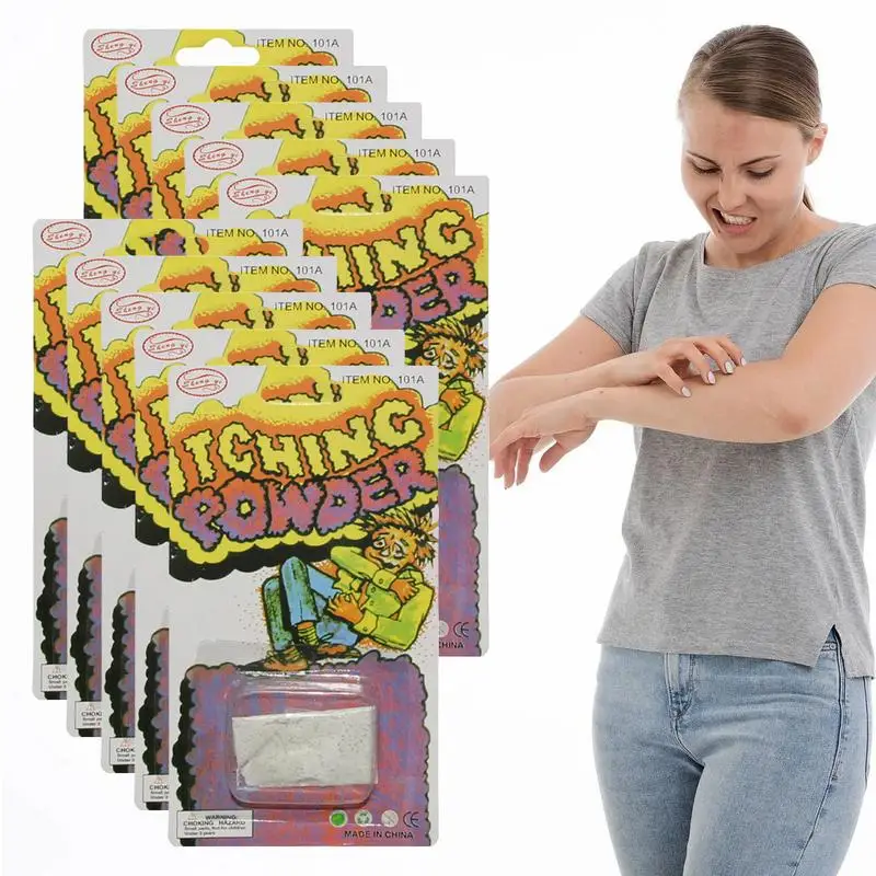 Itching Powder 10pcs/set Prank Itching Powder Props Novelty Funny Gag Prank April Fools Day Joke Halloween Party Accessories props prank fake nail through head tricky magic props april fool halloween toy party fun toys novelty gag toys funny