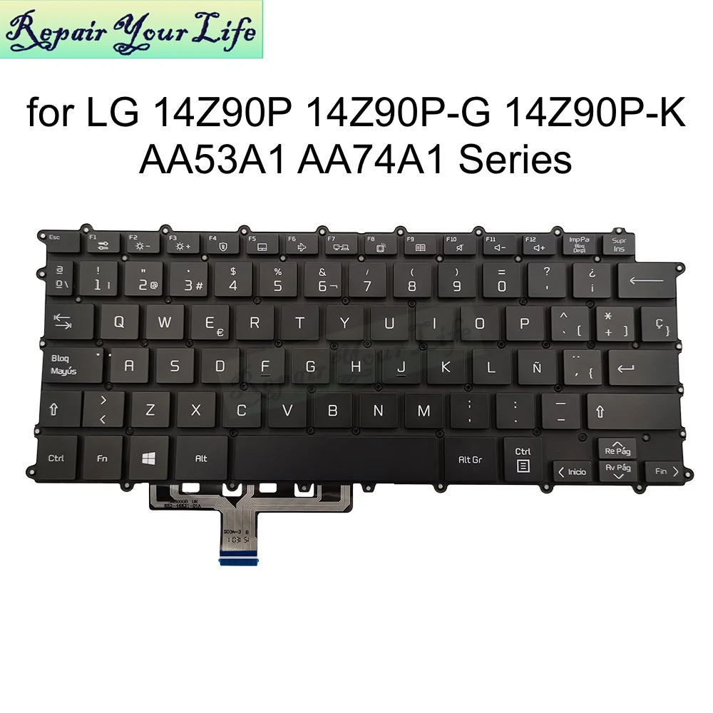 Teclado Retroiluminado Espanhol lg Gram 14z90p-g Aa54a3 Aa55a1 14z90p-k Aa53a1 Aa74a1 Aaw3u1 Aaw5u1 Aab8u1 Teclado do Caderno Latino
