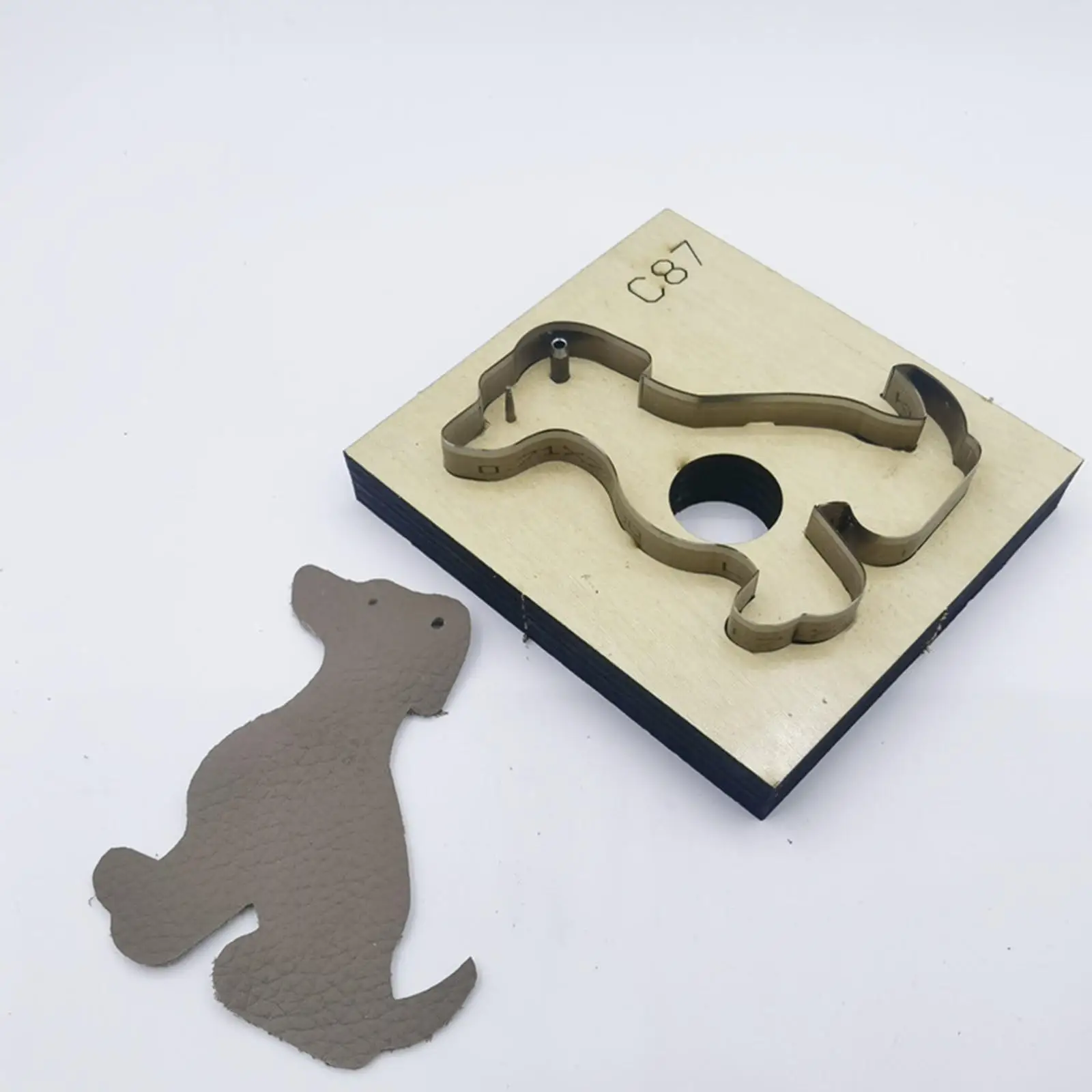 Leather Cutting Die Dog Shape Punch Tool Leathercraft Punching Stencil Template for Home Studio