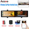 Acceo 4K Dashcam Rearview Mirror Car DVR Android Auto Wireless Carplay Built-in WIFI Support 1080P Rearview Camera Recorder GPS 1