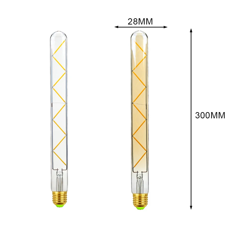 T28 LED Bulb E27 300MM Edison bulb flute tube test tube antique lamp modeling lamp LED filament lamp Z-shaped filament