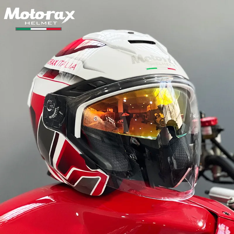 thumbnail image 1 of Casco de motocross de doble lente para hombre y mujer, casco de moto de cara abierta, casco de carreras para turismo, casco con certificación DOT Cascos, 1 of 5