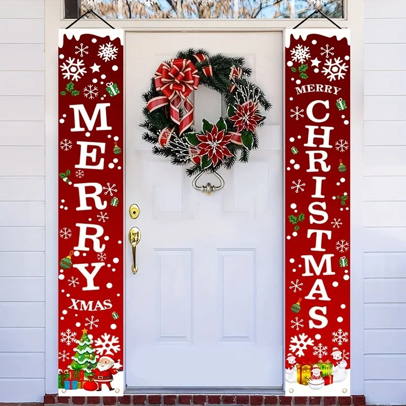 Christmas Banners - Holiday Decorations for Home Party or Garden 180cm x 30cm