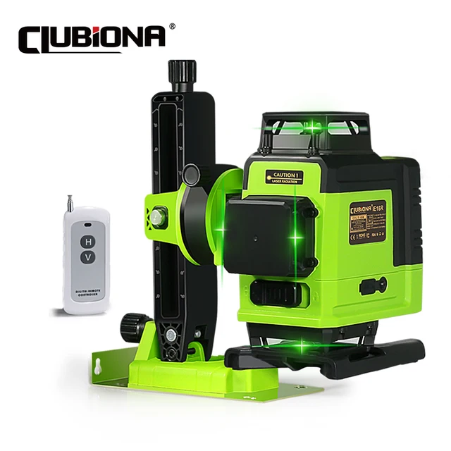 Clubiona 4D 16 lines Professional German Core Floor Ceiling Remote Control Green Line Laser Level with 5000mah Li-Ion Battery 1