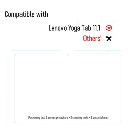 Enhanced Tempered Glass Screen Protector for 11.1 - inch Tablet - Anti - Scratch HD Cover, 2 - Pack (2 - Yoga Tab 11.1)