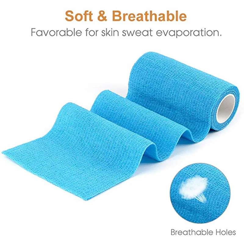 1 Rolls First Aid Self Adherent Cohesive Bandages Sports Tape for Wrist Ankle Sprains & Swelling Width 2.5-15cm Rainbow Colors