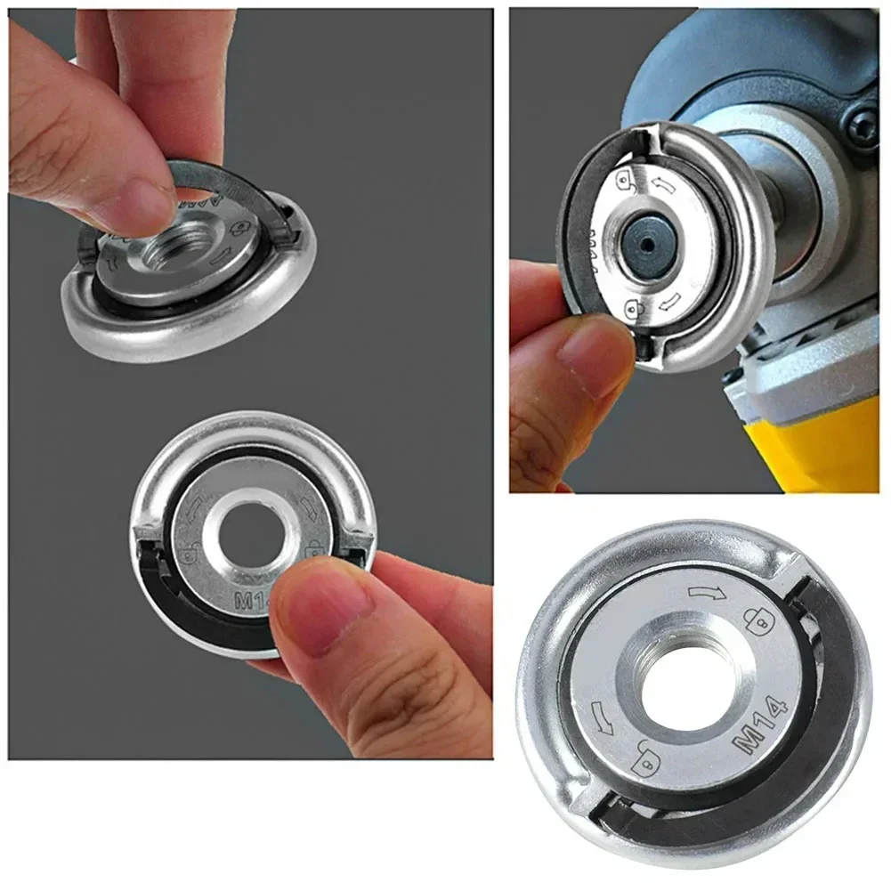 Angle Grinder Electric Angle Grinder Electric Grinder Quick Release Flange Nut M14 M10 Thread for Angle Grinder Clamping Flange