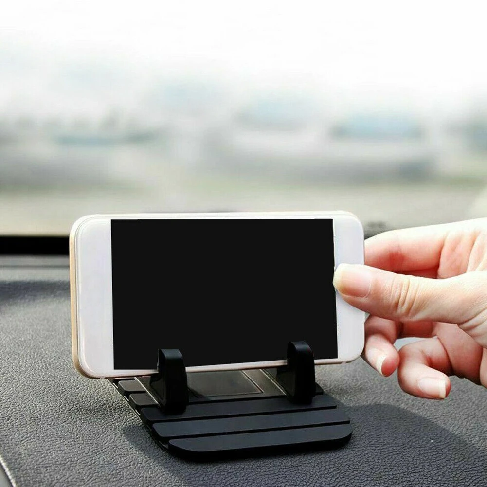 

1Pc Mobile Phone Holder Black Car Dashboard Non-Slip Rubber Mat Phone Holder Pad Stand Accessories Black 11*9*4cm