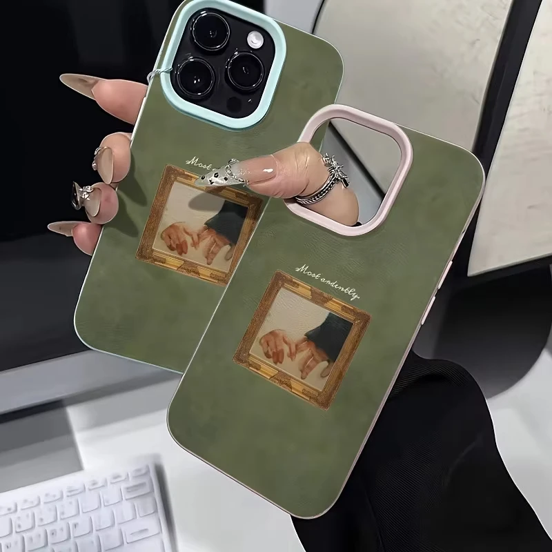 Elegant Retro Oil Painting Couple Design Soft Phone Case Cover