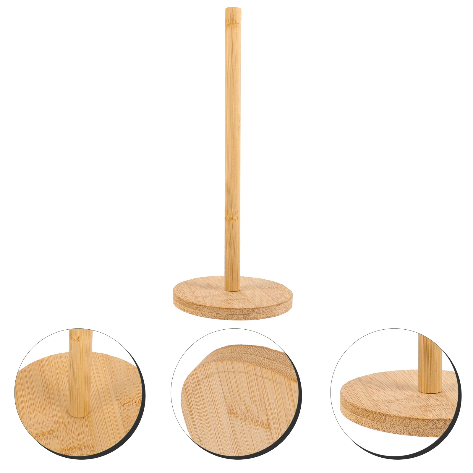Paper Towel Holder Bamboo Toilet Paper Storage Bathroom Towel Stand Countertop