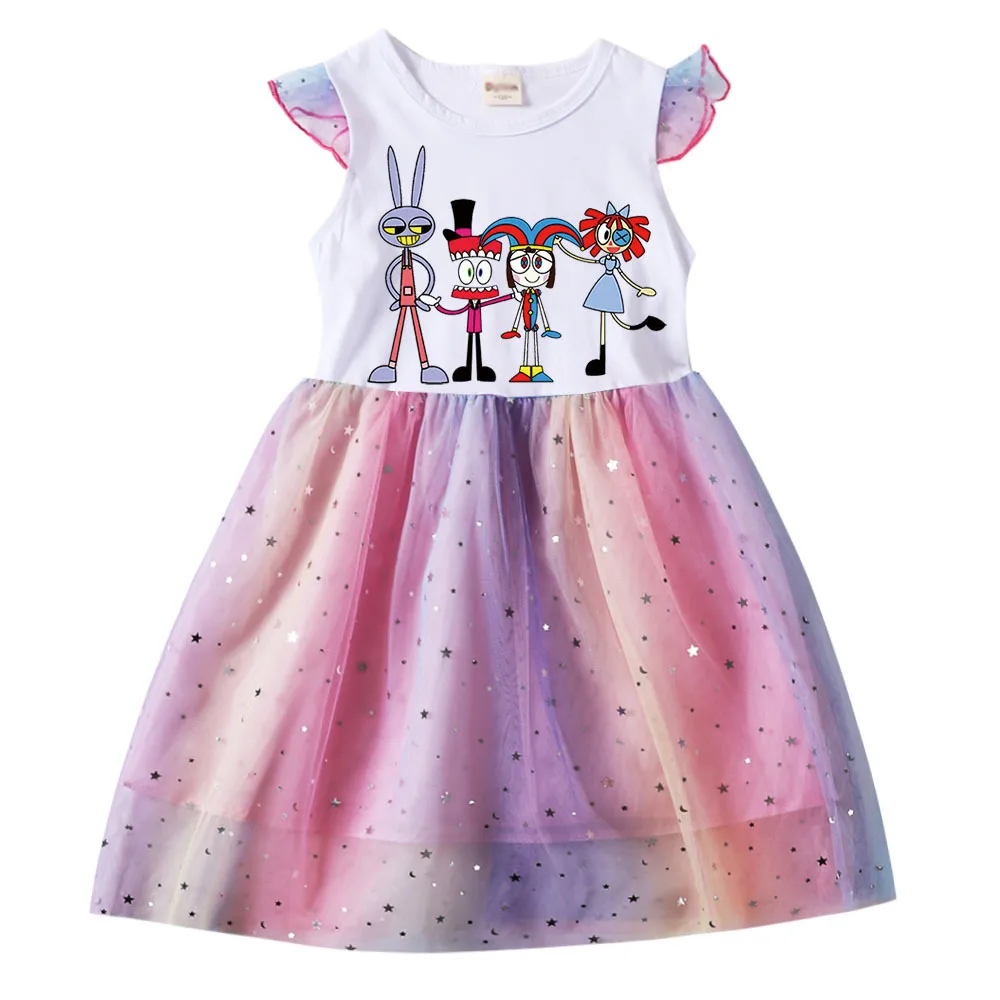

New Movie The Amazing Digital Circus Dress Kids Pomni Jax Clothes Baby Girl Princess Dresses Toddler Girls Wedding Party Vestido
