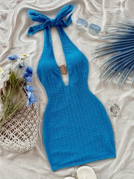 Elegant versatile fashion trend women's off-shoulder wrap skirt dress, elegant chest decoration and double-layer fabric design 1