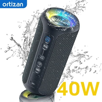 Ortizan 40W Portable Speakers Bluetooth 5.3 Bass Subwoofer Wireless IPX7 Waterproof TWS Outdoor Travel Speakers Suporrt TF/AUX 1