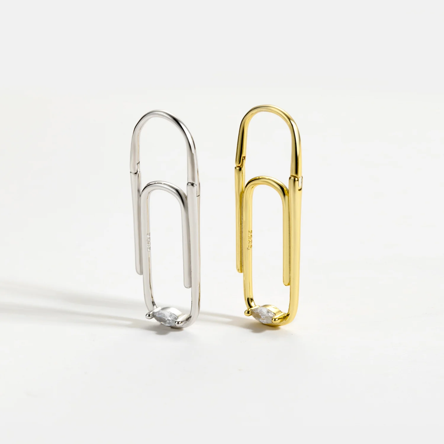 ANDYWEN 100 % 925 Sterling Silber Gold Pin Thread Hoop Clip Rock Punk Huggies Single 2023 Hochzeit Schmuck Geschenk Schlichter Ohrring – Detail 6