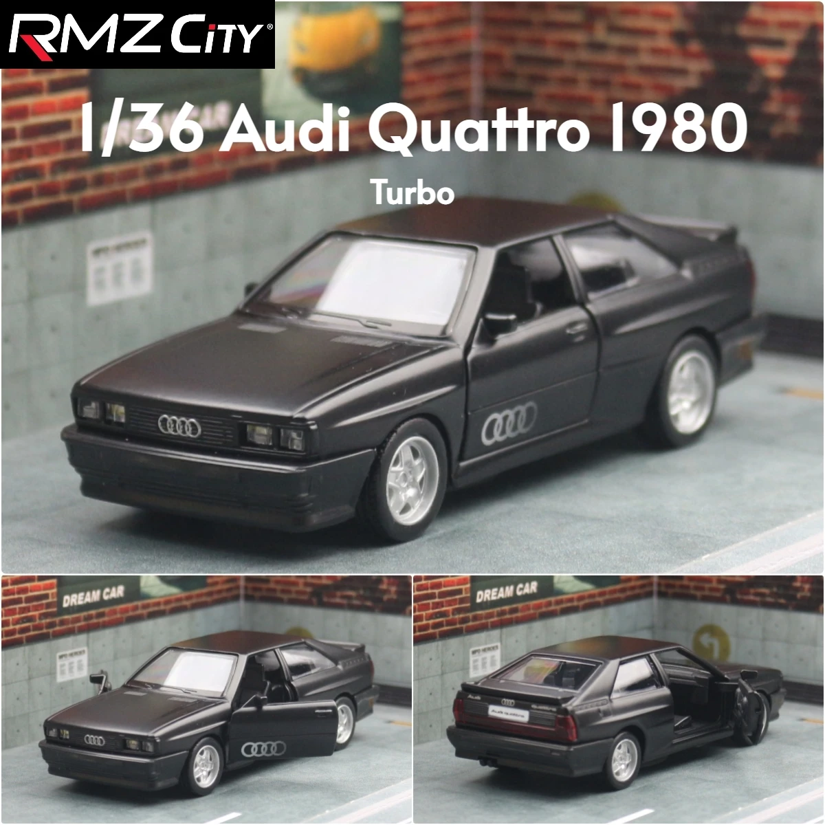 1/36 Audi Quattro Toy Car Model RMZ CiTY Miniature Free Wheel Pull