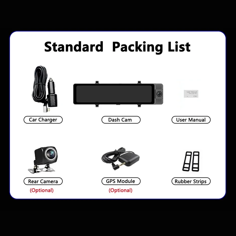  ķ 4K ڵ DVR 3 ī޶,   ĸ 1080P GPS  ߰ ð    ķ  