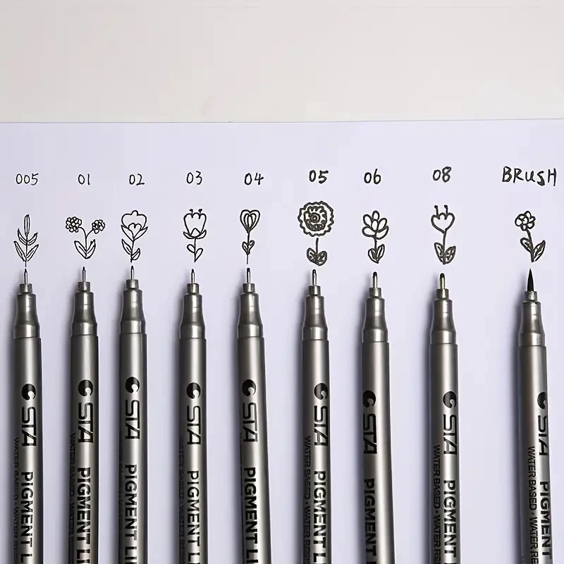 1pc Pigment Liner Pigma Micron Ink Marker Pen 0.05 0.1 0.2 0.3 0.4 0.5 0.6 Different Tip Black Fineliner Sketching Pens permanent marker pen marker pens permanent marker pen marker markers pen marker pen art marker pens art markers sketching markers drawing pen