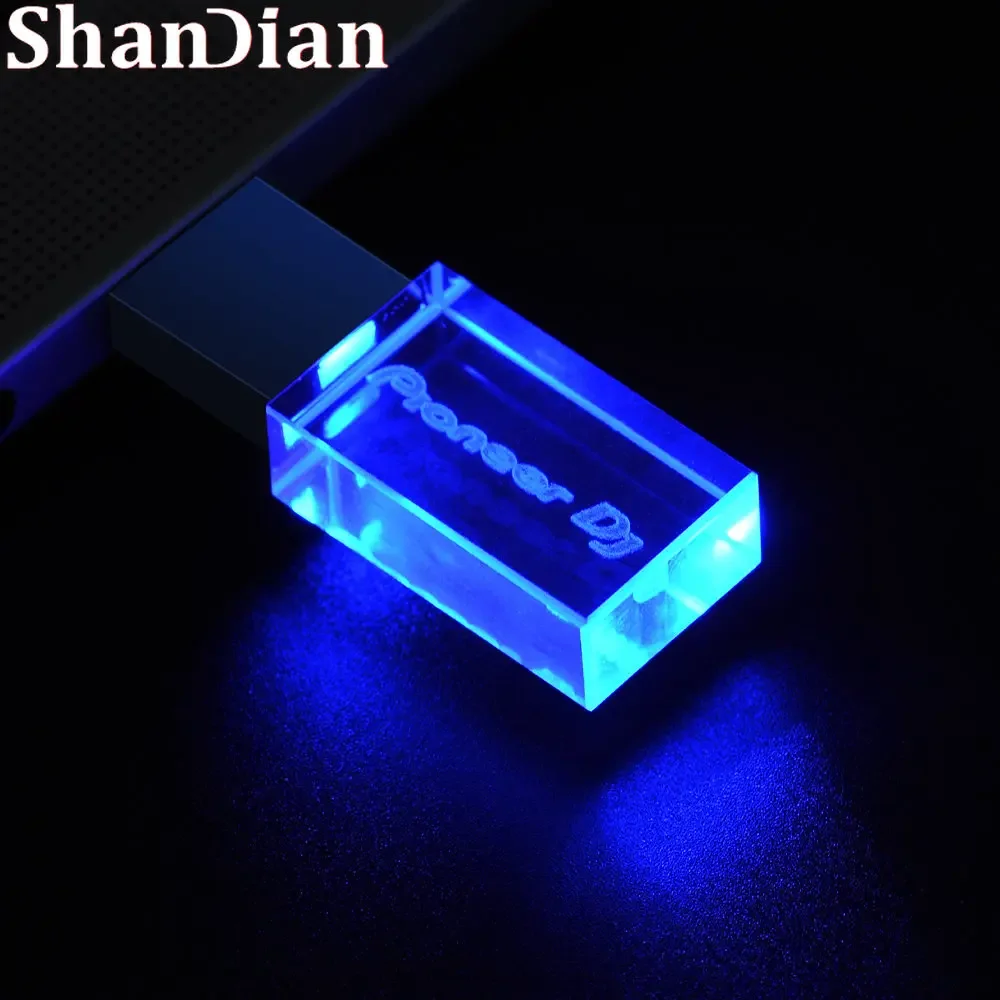 Flash Usb Led Colorida com Logótipo Personalizado Alta Velocidade Escrita Leitura Cartão de Memória Luz dj Premium Pendrive 128gb 64gb Unidade