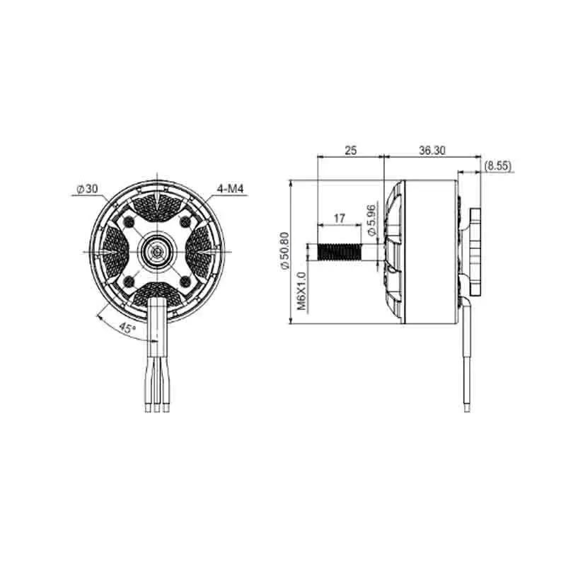 Moteur Hobbywing 4315 360KV pour drone FPV 15 pouces, posé sur une table avec une hélice 15 pouces à côté.