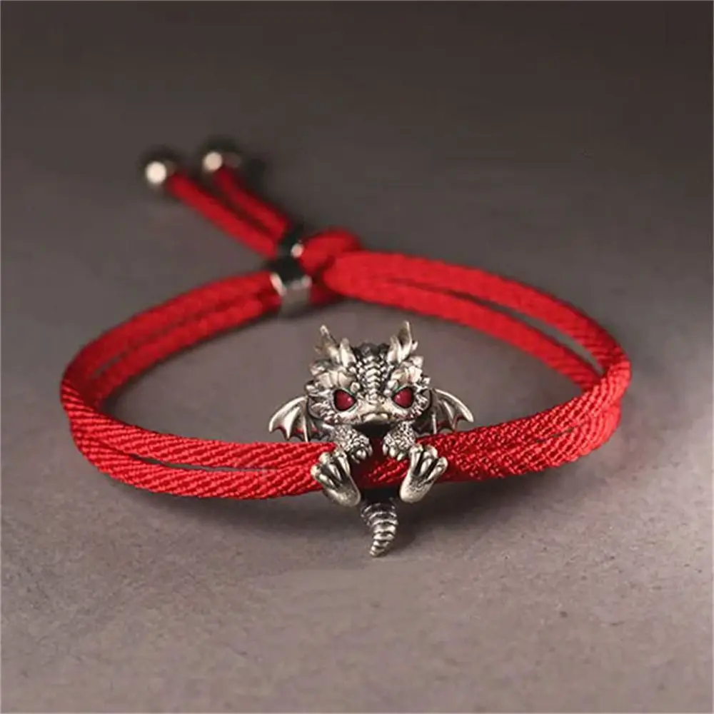 Red Metal Dragon Bracelet Bangle Jewelry for Men and Women