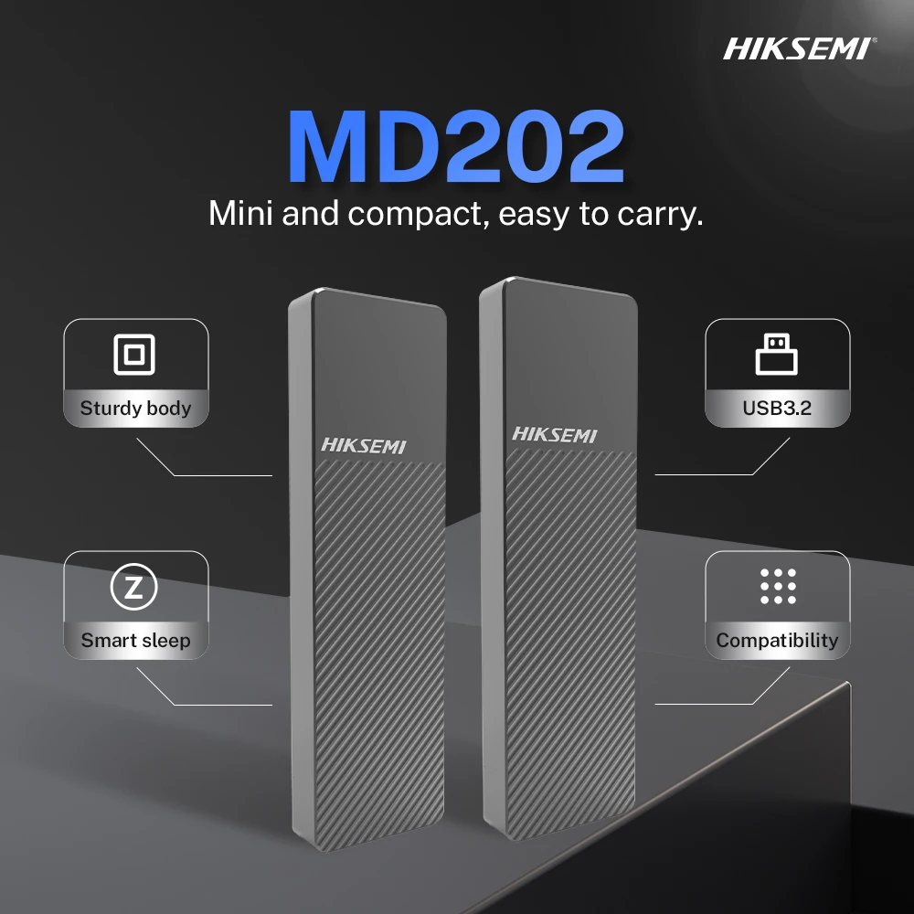 HIKSEMI MD202 M.2 SSD Enclosure For NVME & M.2 SATA Type C to USB3.2 Drive Case Protocol For 2230/2242/2260/2280 Hard Disk Case