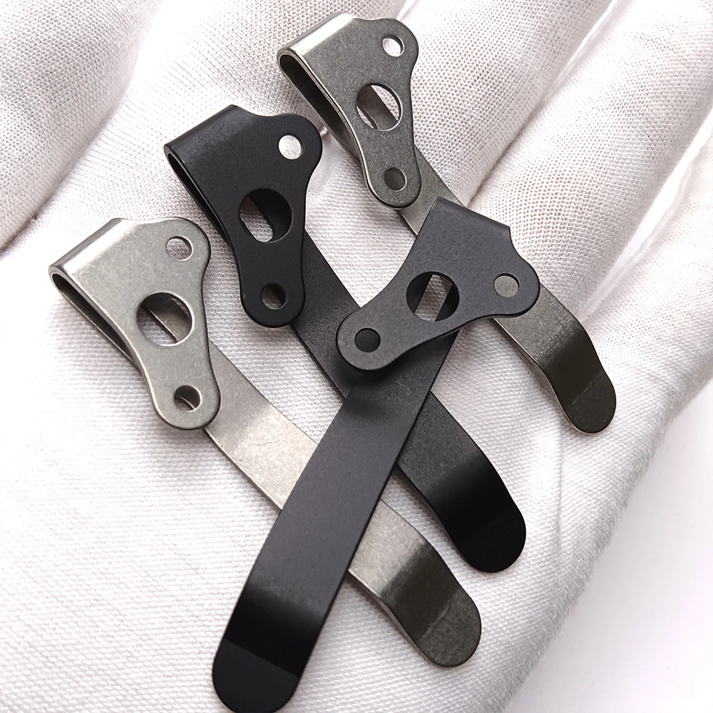 1piece Titanium Alloy Back Clip Folding Knife Pocket Back Clamps For Demk AD20/20.5 Folding Knife DIY Parts Accessories