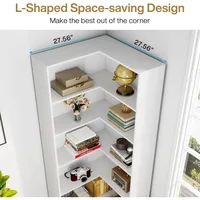 71-Inch Industrial L-Shaped 6-Tier Corner Bookcase: Tall Etagere Display Rack for Stylish Organization 2