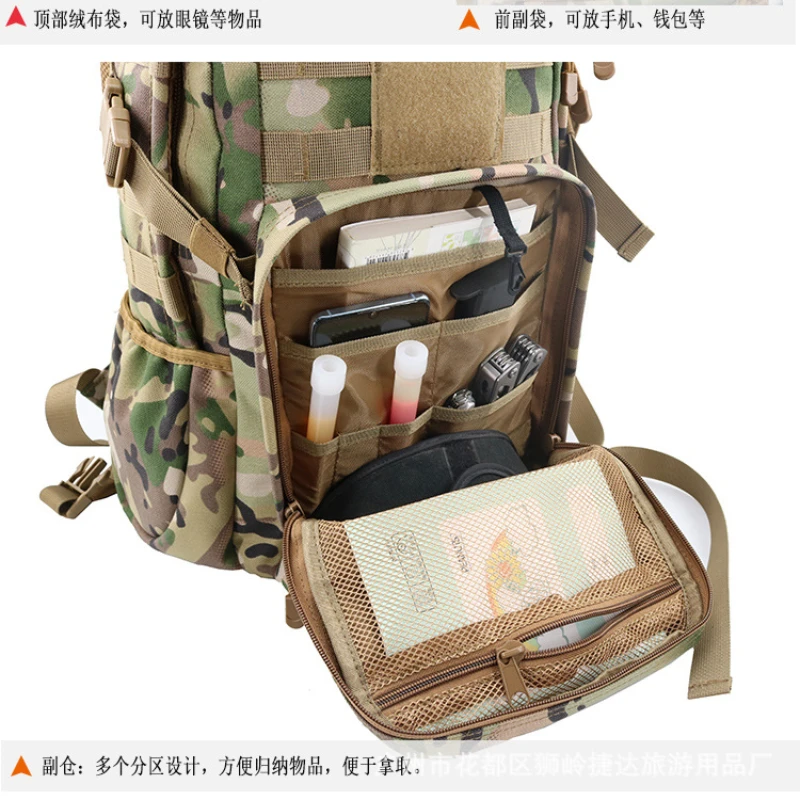 2023New Outdoor Sports Army Fans Climbing Hiking Cycling Backpack Multi-functional Tactical Package  Travel Waterproof Backpack