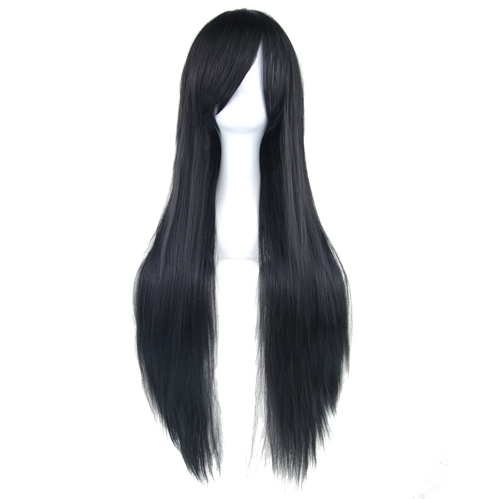 Synthetic Black Wig Cosplay Wigs Straight Long Wig Hinata Hyuga Cosplay Hair Enma Ai Costume Wig 2
