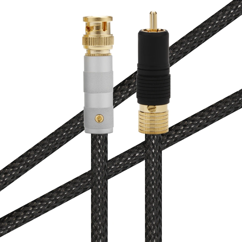 BNC-Stecker auf BNC-Stecker/RCA-Stecker, RF-Koax-Koaxial-Pigtail-Jumper, 75 Ohm-Kabel, reines Kupfer + OCC-beschichtetes BNC-Kabel – Detail 8