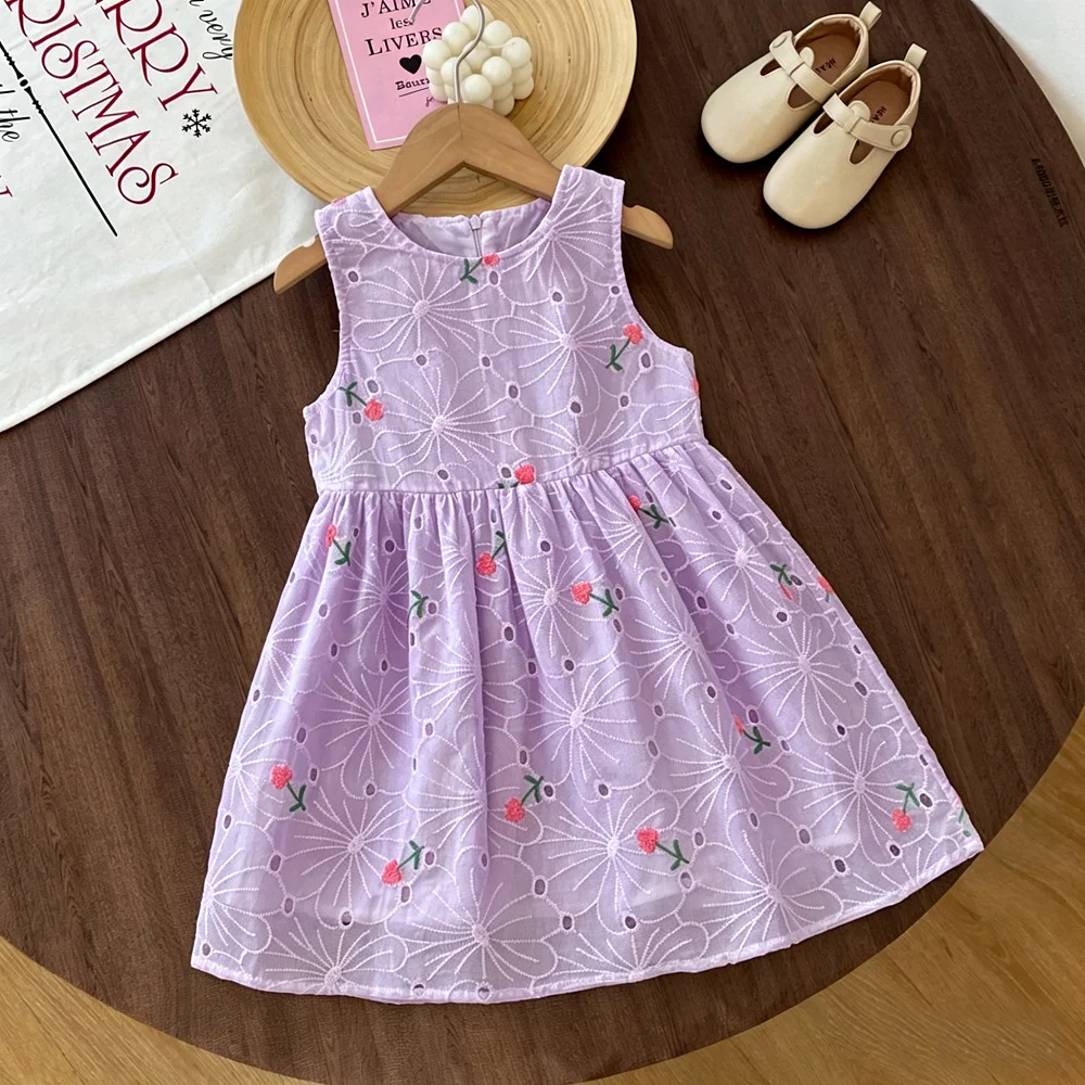 Charming Sleeveless Embroidered Princess Dress