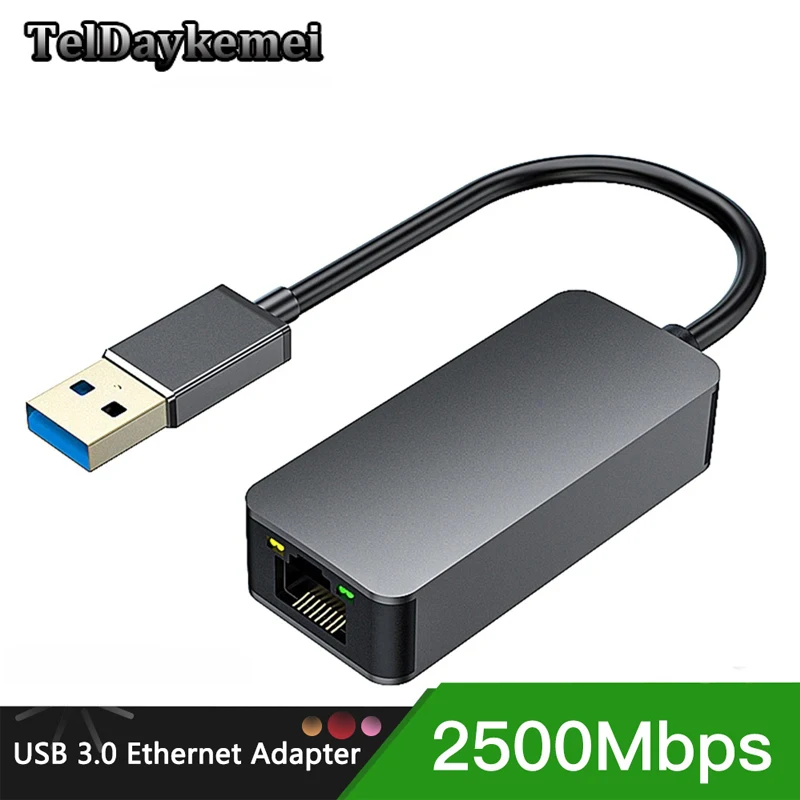 2500Mbps USB 3.0 Type-C Ethernet To RJ45 2.5G Wired Adapter Converter Lan Network Hub For Windows 7/8/10 MAC For PC Laptop