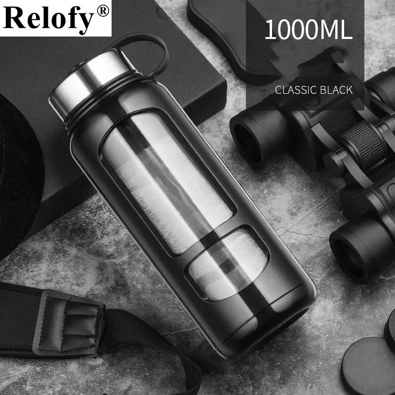 700/1000ml Large Capacity Portable Glass Water Bottles Outdoor Sports Water Bottle Leak-proof Bike Climbing Drinkware sports water bottle,sports bottle,water bottle,glass bottle