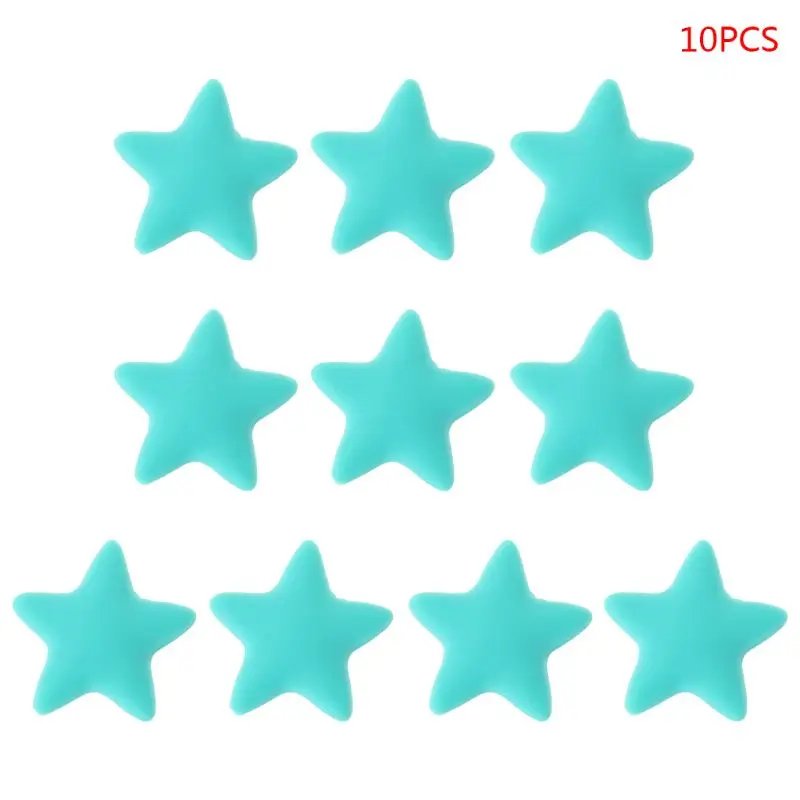 

10 Pcs/Set Silicone Beads Baby Teether Teething Massage Newborn DIY Neckla