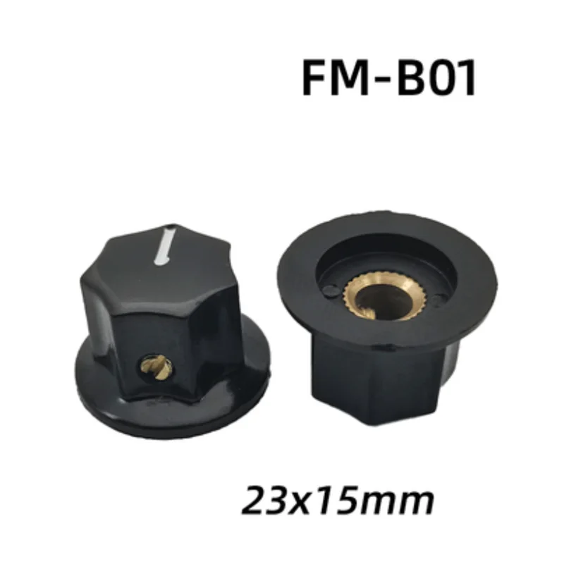 10pc 육각형 베이클라이트 손잡이 MF-B01 B02 B03 전위차계 조정 손잡이 캡 원형 구멍 6mm 스위치 손잡이, HAM 라디오/오디오용