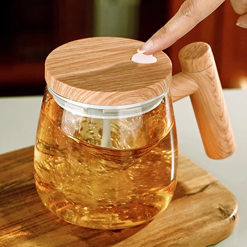 Electric Glass Mixing Mug with High Speed Stirring for Coffee and Protein Shakes