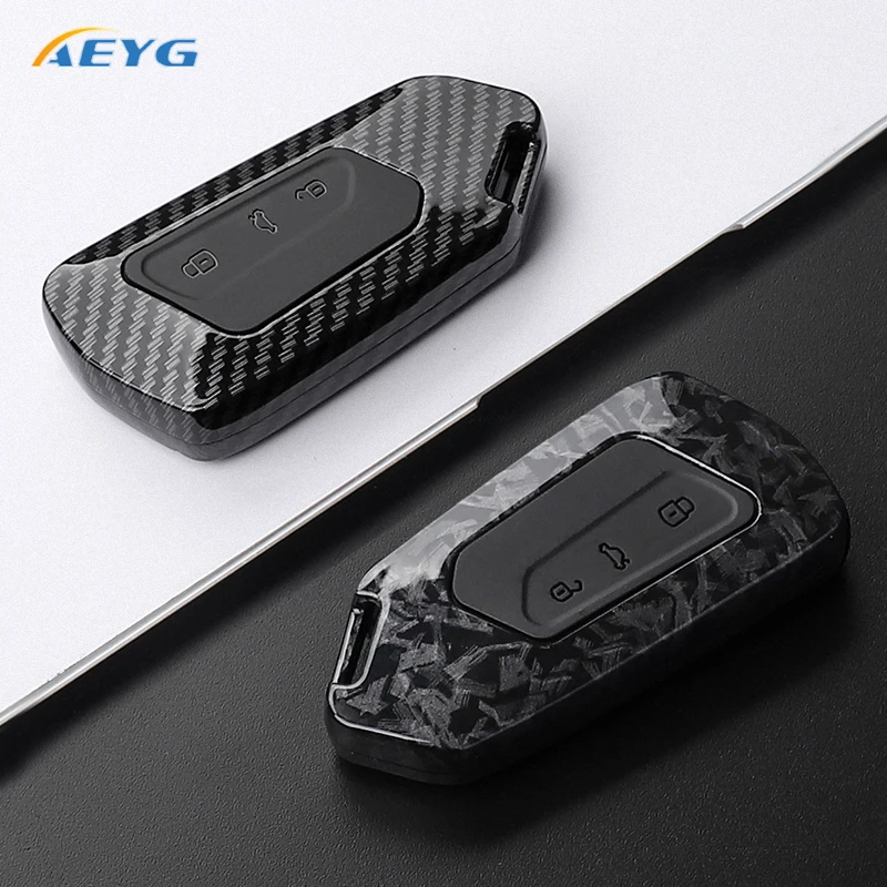 Premium ABS Carbon Fiber Car Key Case Cover for Smart Keyless Control